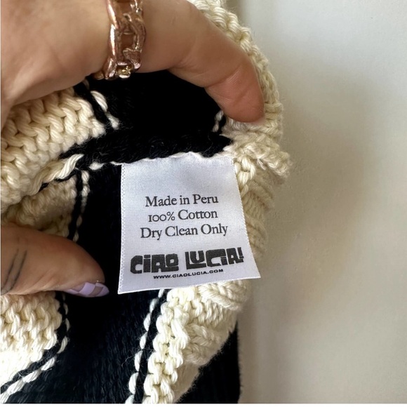 EUC Ciao Lucia Venezia Polo Sweater Ivory Black - Picture 5 of 5